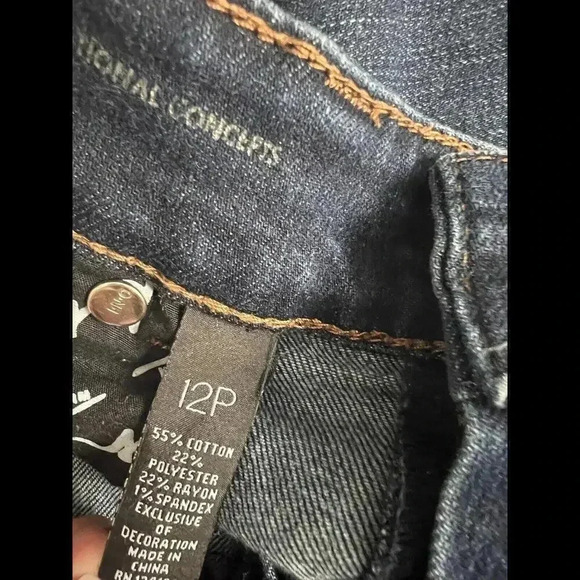 Women's Size‎ 12 Petite I.N.C Denim Skinny Leg regular Fit Ankle Jeans - Picture 3 of 6